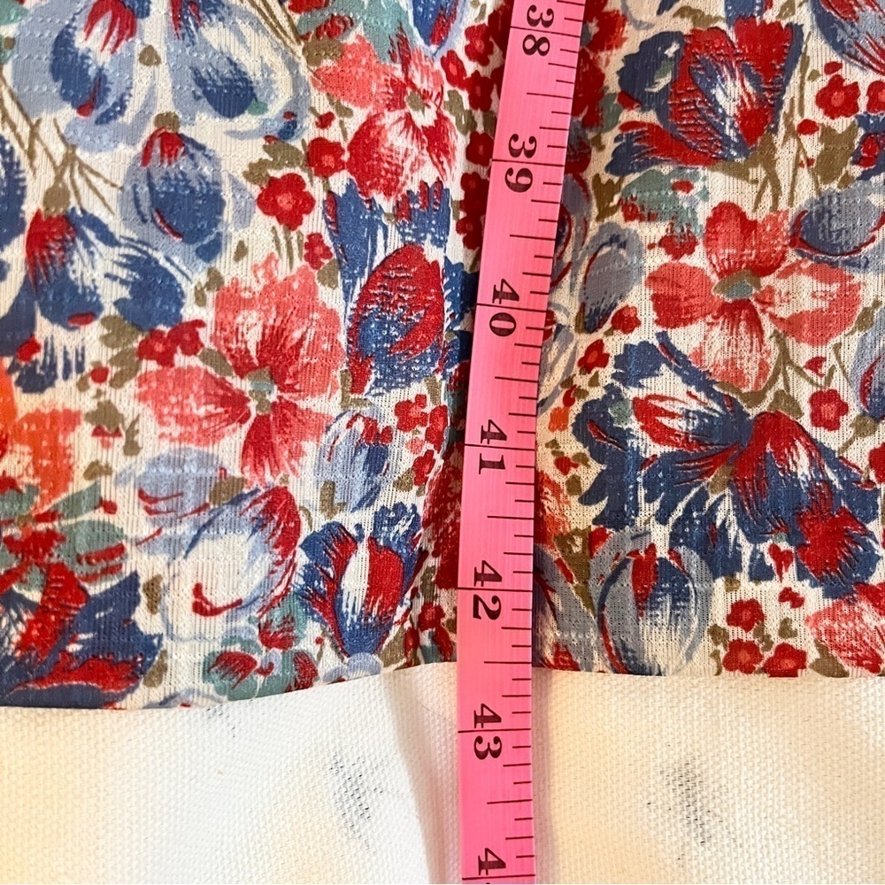 Vintage Floral Midi Dress with 3/4 Sleeves | Ruffled Collar & Waist Sash - Picture 9 of 15